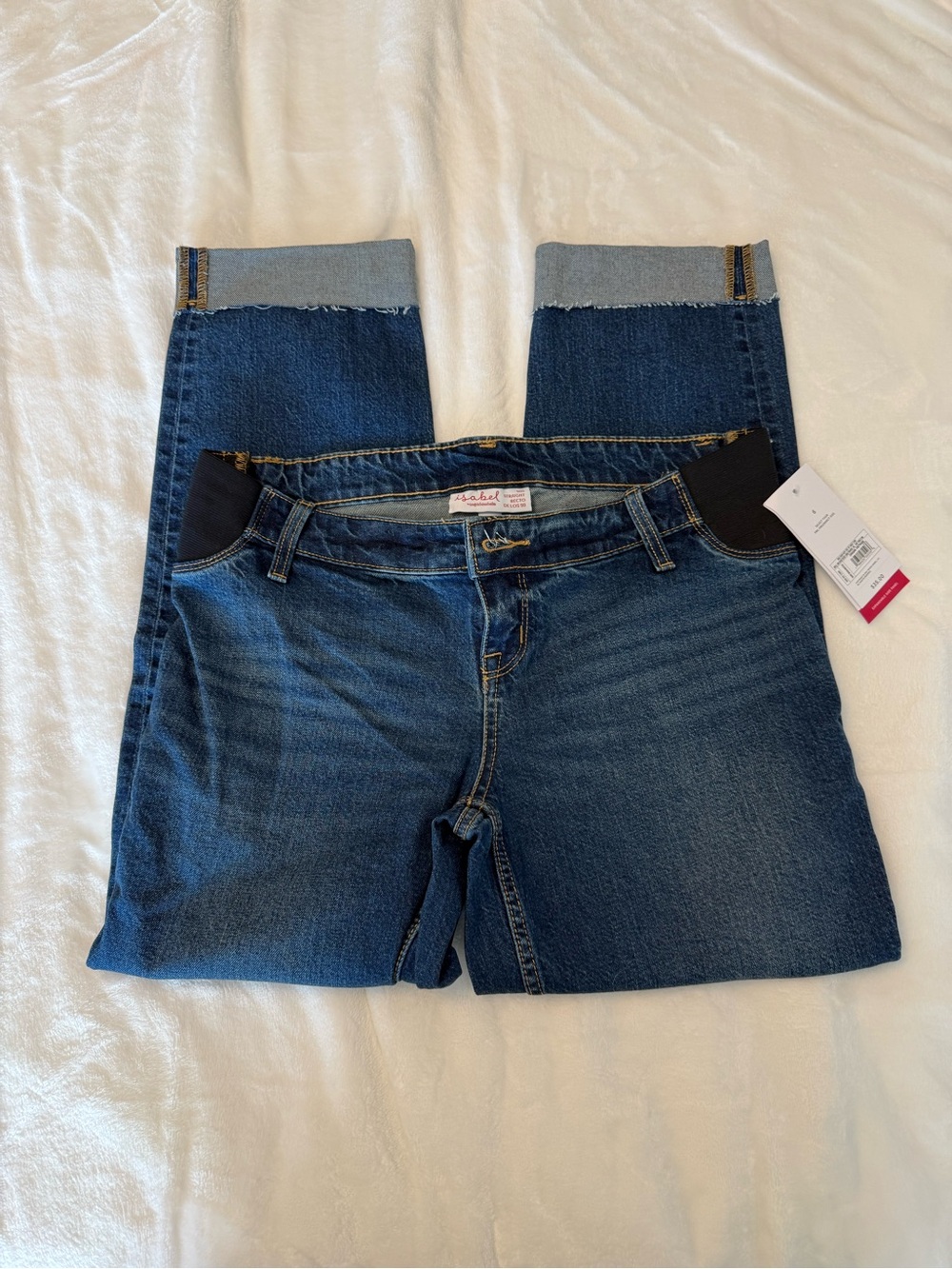 Isabel Maternity by Ingrid & Isabel Dark Blue Denim Jeggings with Side Panels